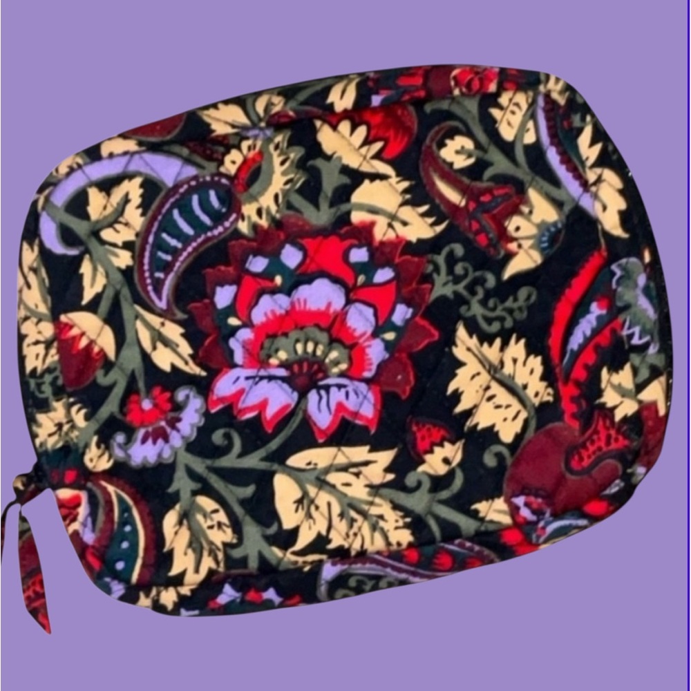 Vera Bradley Black and Red Floral Cosmetic Bag
